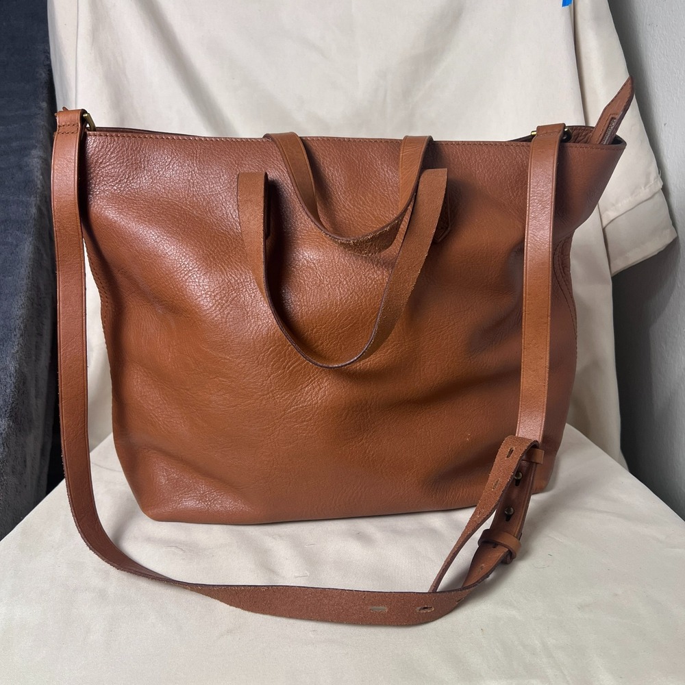 Madewell the Medium Transport Tote Bag - English Saddle Brown Leather Crossbody